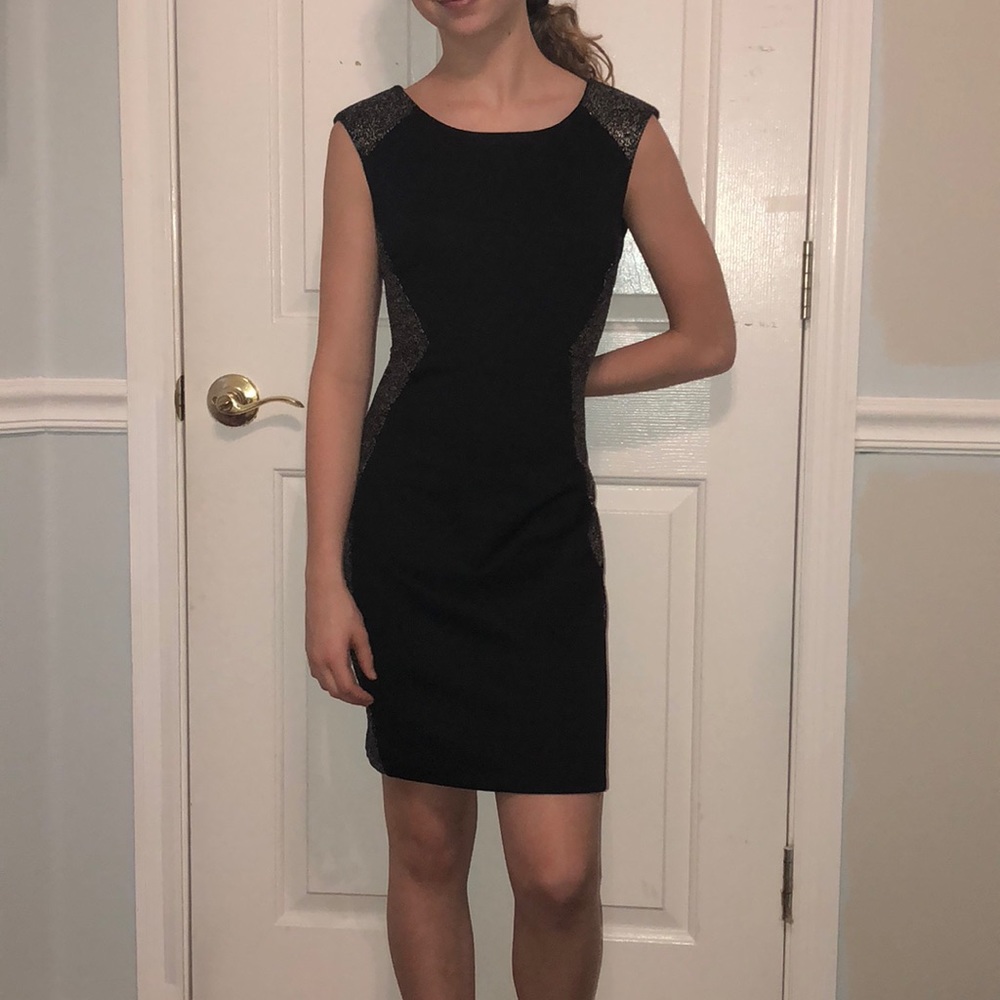 Black and gold dress